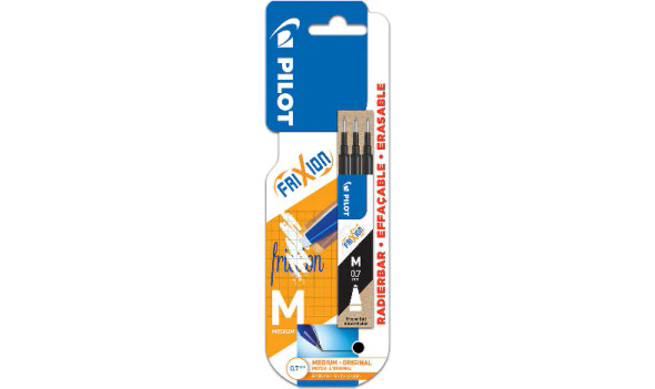 Frixion Rollerball  Refill 0.7 Triple Blister - Black