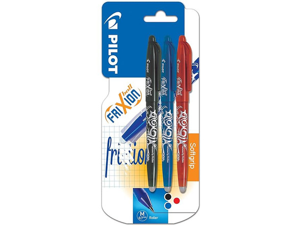 Frixion Rollerball 0.7 Triple Blister - Black, Blue, Red