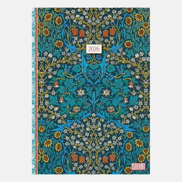 2026 A5 PADDED DIARY- WILLIAM MORRIS BLACKTHORN