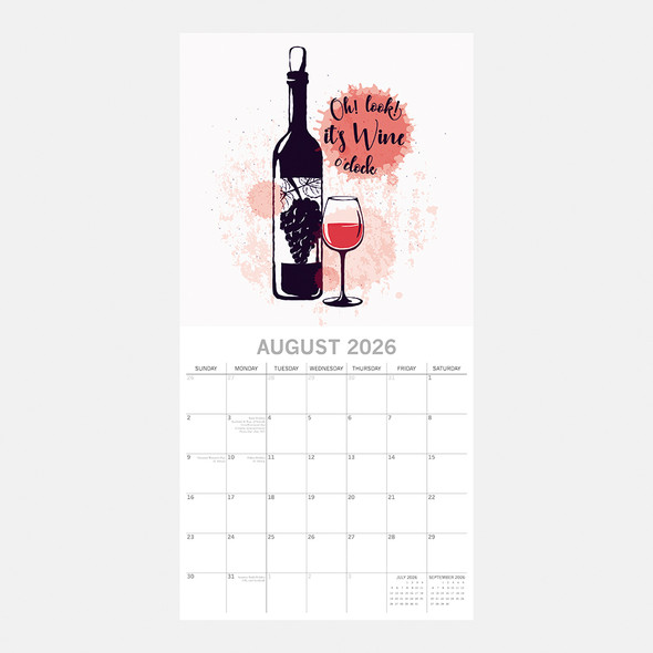 2026 SQUARE WALL CALENDAR – WINE SIGNS