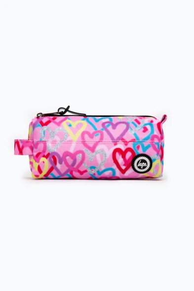 HYPE PINK GRAFFITI HEART PENCIL CASE