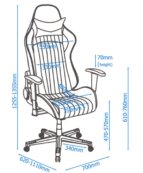 SENNA FAUX LEATHER RACING CHAIR