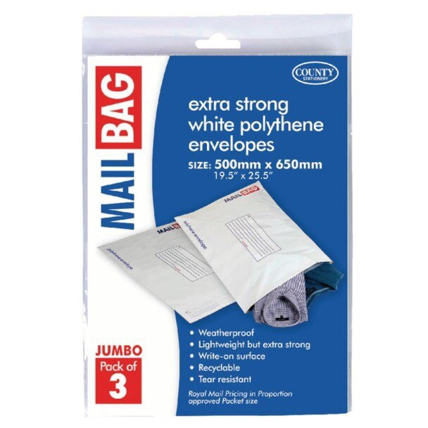 County Stationery Mail Bag Jumbo (Pack of 3)