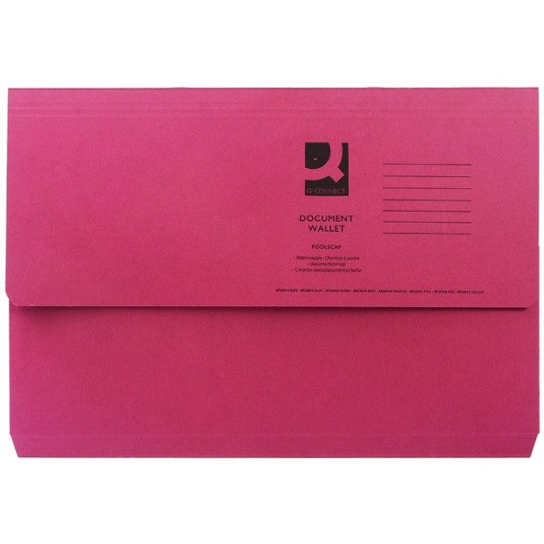 Q-CONNECT DOCUMENT WALLET FOOLSCAP RED (PACK OF 50)