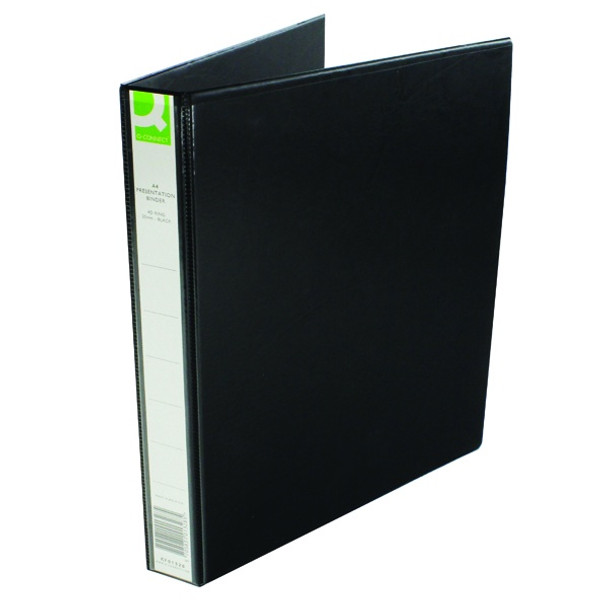 Q-CONNECT PRESENTATION 25MM 4D RING BINDER A4 BLACK (10pk)