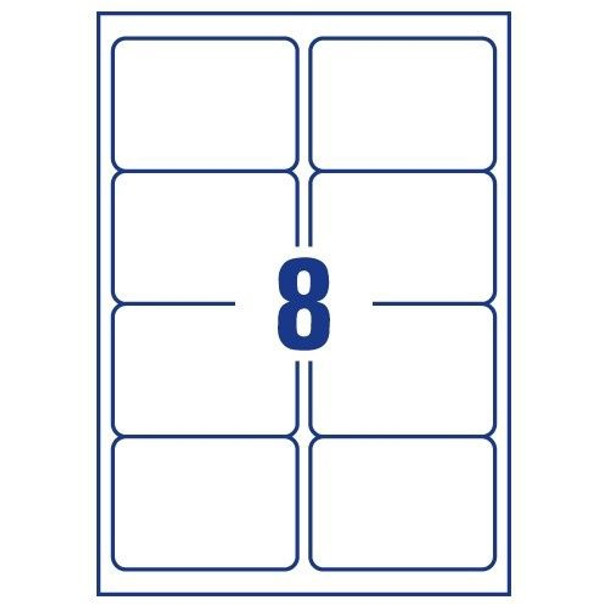 QCONNECT COPIER LABELS - 8 ON A SHEET - (PACK 100)