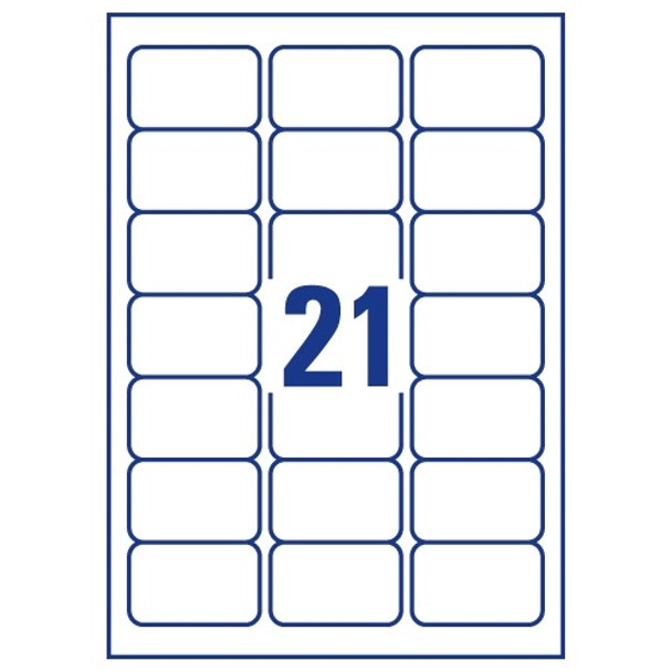 QCONNECT COPIER LABELS - 21 ON A SHEET - (PACK 100)