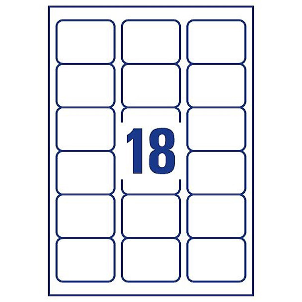 QCONNECT COPIER LABELS - 18 ON A SHEET - (PACK 100)