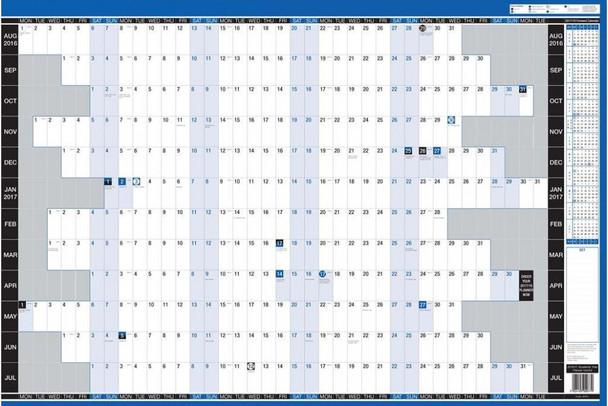 Simply Academic Yearly Wall Planner Unmounted 2023/24