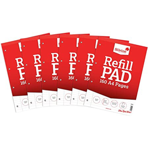 Refill Pad A4 Silvine Lined (Pack of 6)