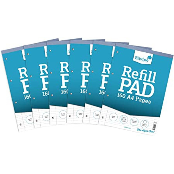 Refill Pad A4 Silvine Narrow Lines (Pack of 6)