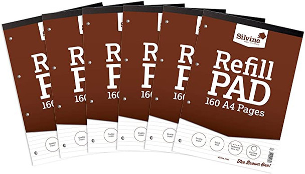 Refill Pad A4 Silvine Only Lined (Pack of 6)