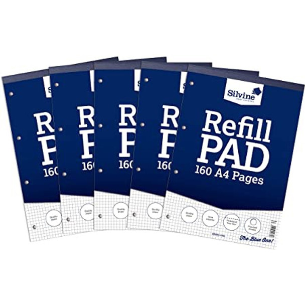 Refill Pad A4 Silvine Squared (Pack of 6)