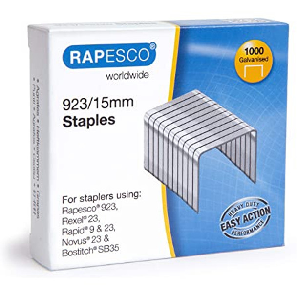 RAPESCO STAPLES 923/15 (PACK OF 1000)