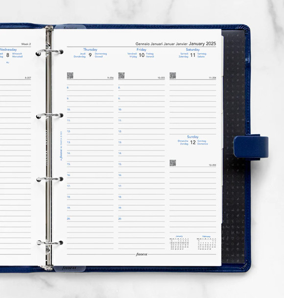 FILOFAX A4 REFILL 5 LANGUAGE WTV WITH APPOINTMENTS