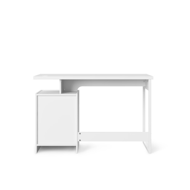 BRIDPORT GLOSSY WHITE DESK WITH CABINET