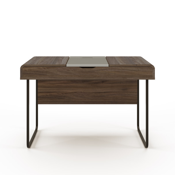 DORSET WALNUT & GREY DESK WITH SLIDING DESKTOP