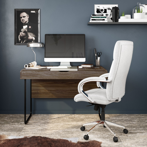 DORSET WALNUT & GREY DESK WITH SLIDING DESKTOP