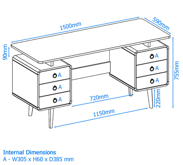 SOMERSET CLASSIC STYLE WOOD DESK