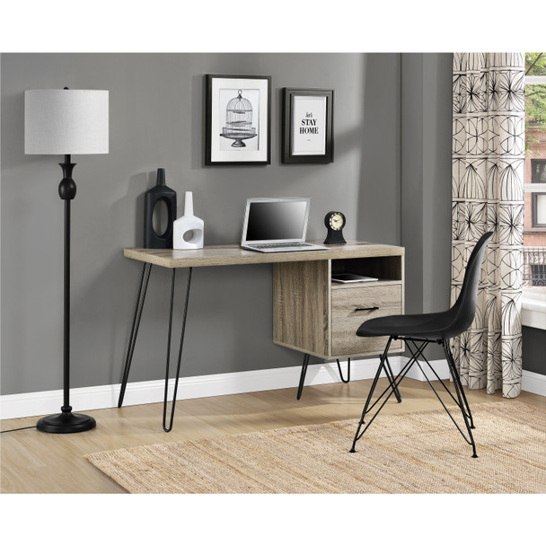 LANDON DESK DISTRESSED GREY OAK