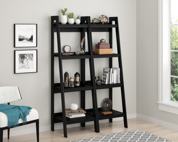 Lawrence 4 Shelf Ladder Bookcase - SET OF 2 - BLACK