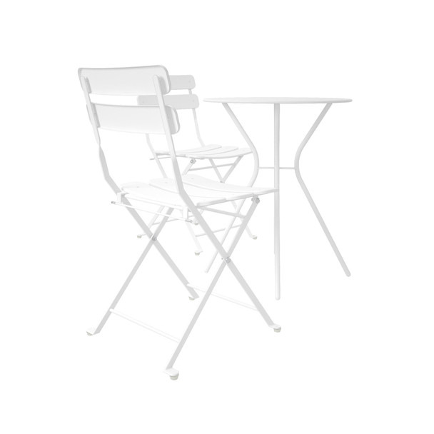 Cosco Bristo 3 Piece Folding Chair Set, White