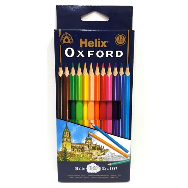 OXFORD 7INCH COLOURING PENCILS X12