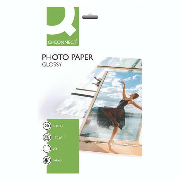 Q CONNECT A4 PHOTO PAPER GLOSS (PACK OF 20)