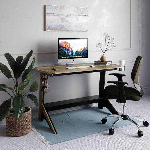 JERSEY BLACK AND OAK FINISH DESK