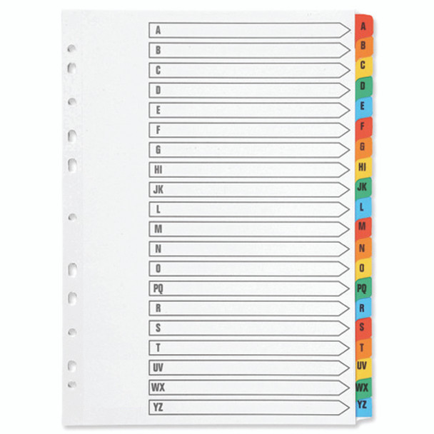 Q CONNECT Multi-Colour A4 Dividers A-Z (20 Parts)