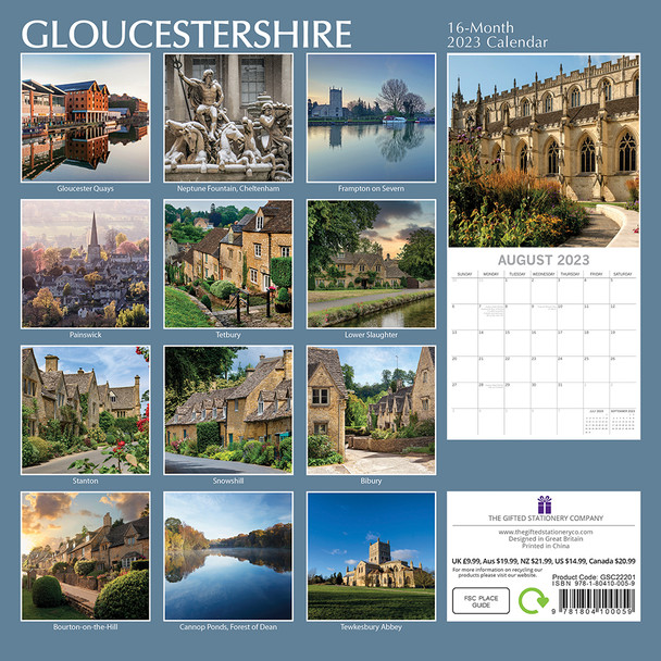 2023 Square Wall Calendar - Gloucestershire