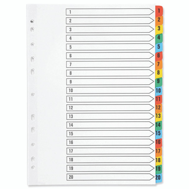 Q CONNECT Multi-Colour A4 Dividers 1-20