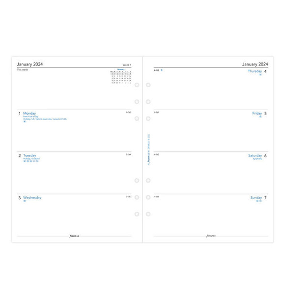 Week On Two Pages Diary - A5 2024 English