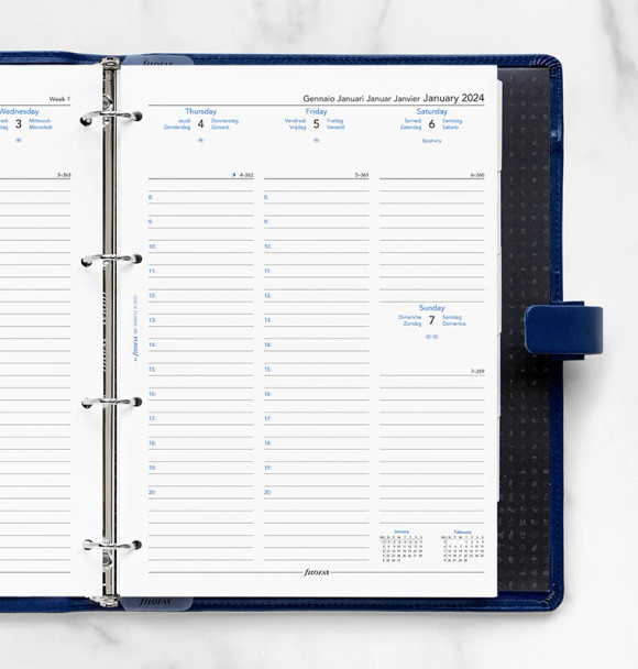 Week On Two Pages Diary With Appointments - A4 2024 Multilanguage