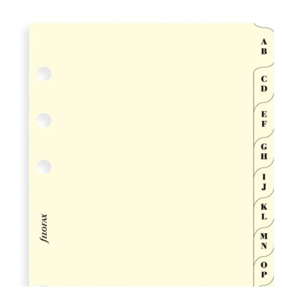 Cotton Cream A-Z Dividers - Pocket