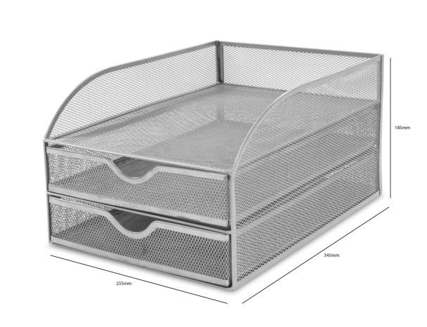 Wiremesh Two-Drawer Paper Sorter