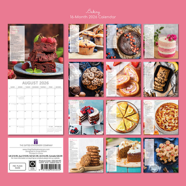 2026 SQUARE WALL CALENDAR – BAKING