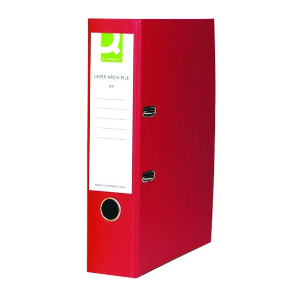 Q-CONNECT LEVER ARCH FILE PAPERBACKED A4 RED (PACK OF 10)