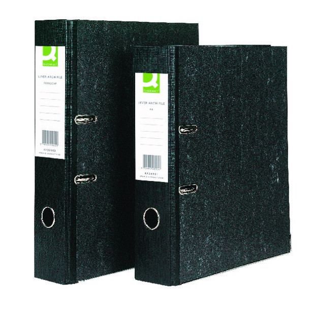 Q-CONNECT LEVER ARCH FILE A4 BLACK CLOUD SINGLE