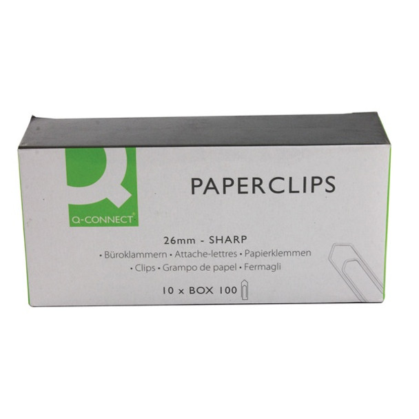 Q CONNECT PAPERCLIPS 26MM NO TEAR PACK 100