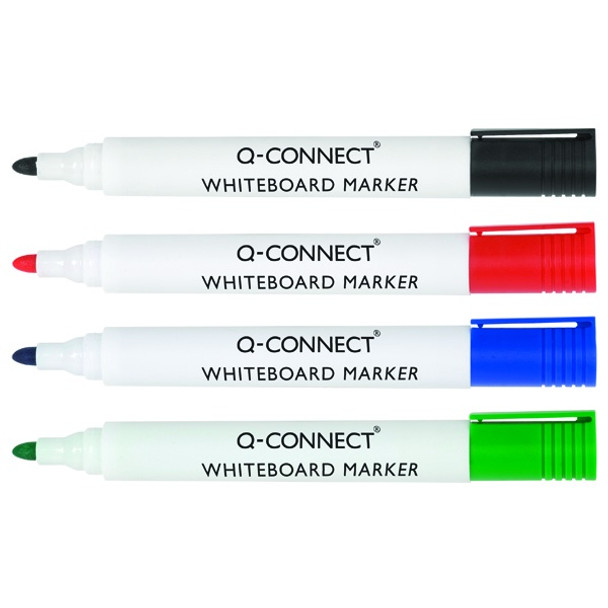 Q-CONNECT DRYWIPE MARKER PEN ASSORTED (PACK OF 4)