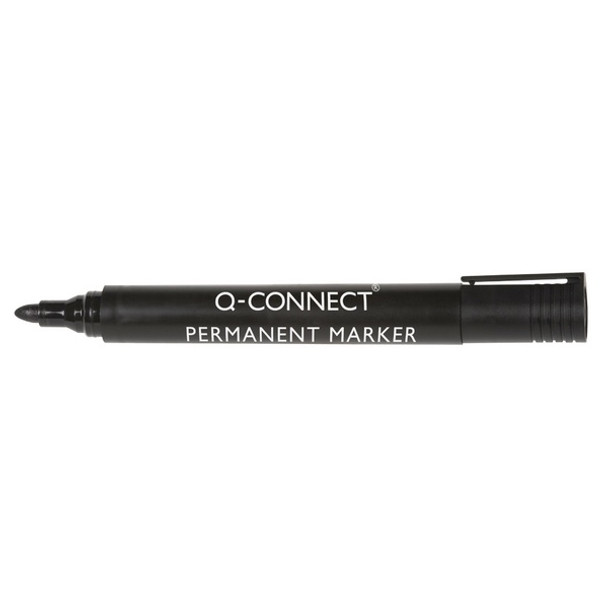 Q-CONNECT PERMANENT MARKER PEN BULLET TIP BLACK (PACK OF 10)