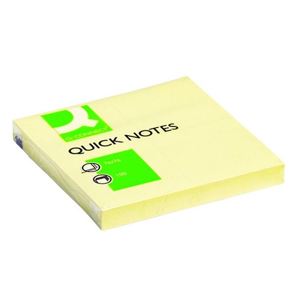 Q-CONNECT QUICK NOTES 76 X 76MM YELLOW (PACK OF 12)