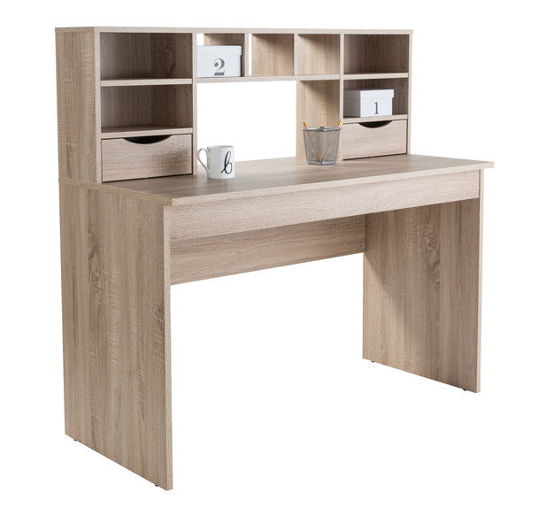 ALBION LIGHT OAK DESK WITH HUTCH DESK