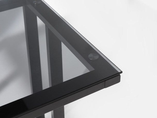 AIR BLACK FRAME SMOKED GLASS DESK