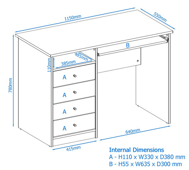 MARYMOUNT WHITE STUDENT DESK