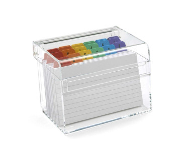 ACRYLIC - INDEX BOX (5 x 3 inches) w/CARDS and TABS - Biz+ Stationery ...