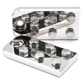 ILL Customz 6 Spot 1/0 AWG Bolt Down Lug Style Battery Terminals (Pair)