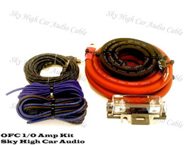 Sky High Car Audio OFC 1/0 AWG Gauge Blue Amplifier Wiring Kit