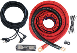 Sky High Car Audio CCA 1/0 AWG Gauge Red Amplifier Wiring Kit (E-Series)